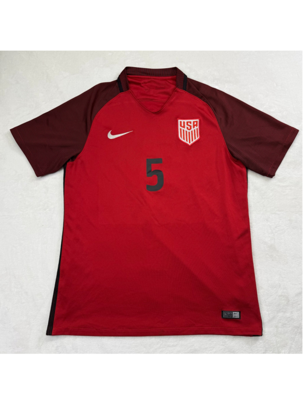 USA Soccer Jersey Nike 2017 USMNT #5 Grewal Red Mens Large Men’s